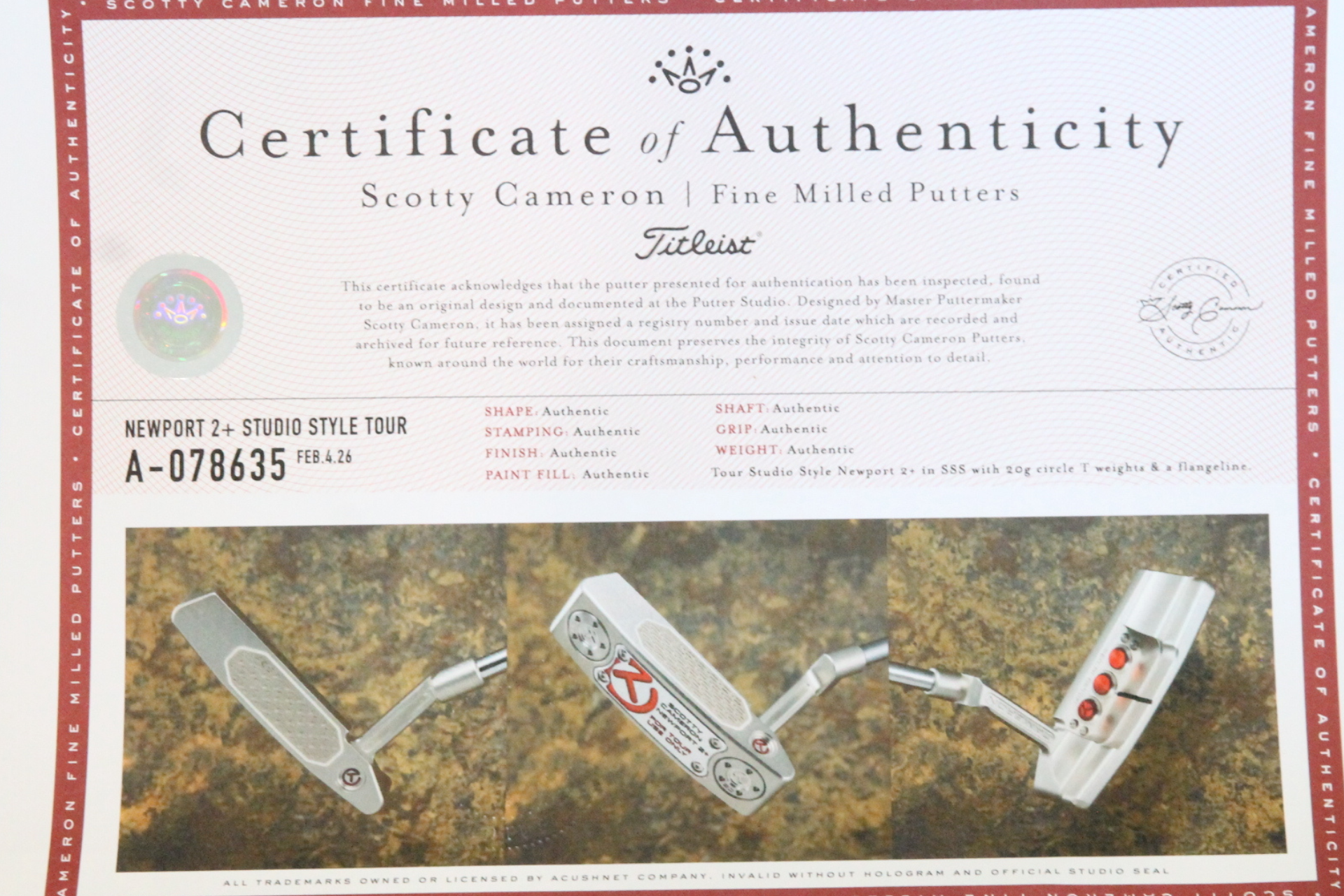 Scotty Cameron Circle T Studio Style Newport 2+ 34"