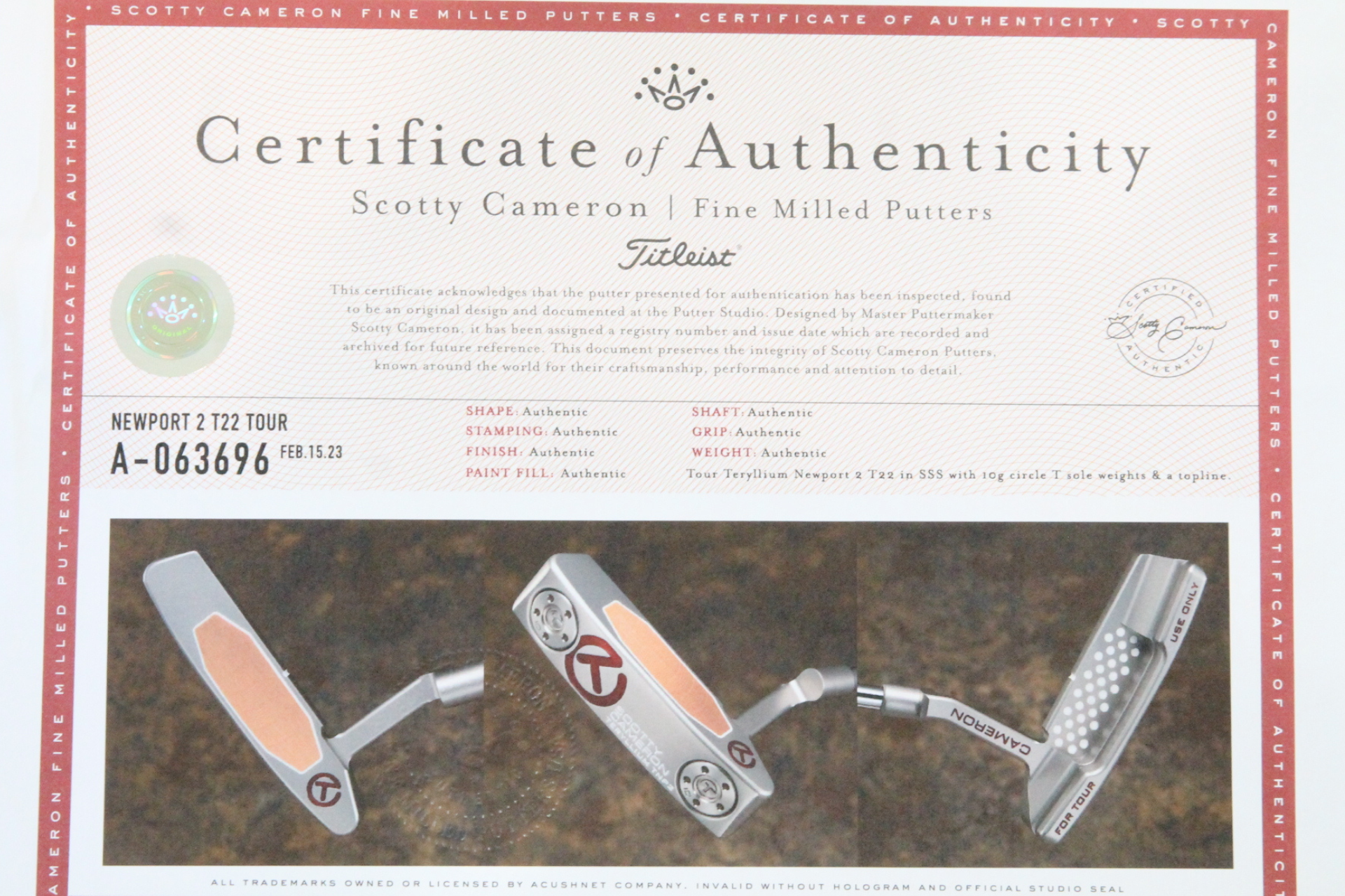 Scotty Cameron Circle T T22 Teryllium TNP2 33"