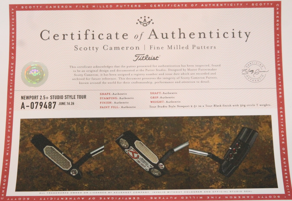 Scotty Cameron Circle T Studio Style Newport 2.5+ 34.5"