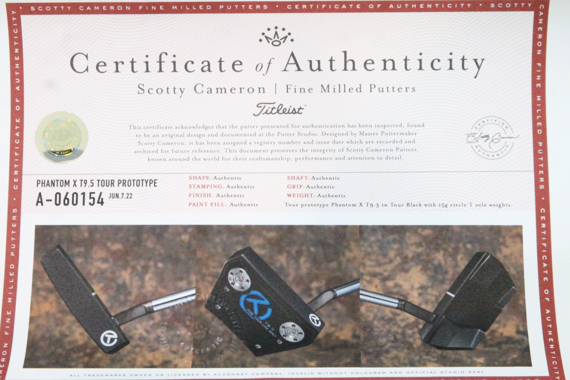 Scotty Cameron Circle T Phantom T9.5 Black 35"