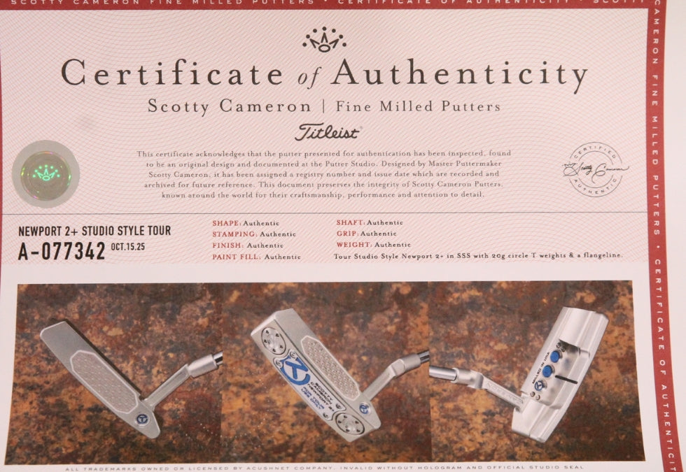 Scotty Cameron Circle T Studio Style Newport 2+ 34"