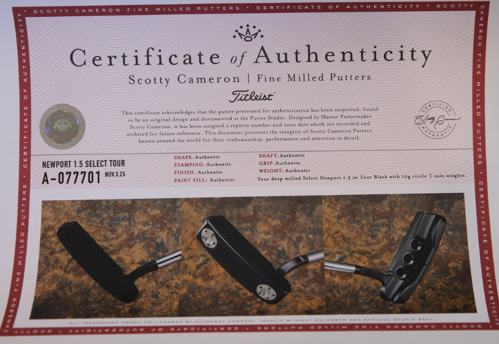 Scotty Cameron Circle T Newport 1.5 Select Black 34.5"