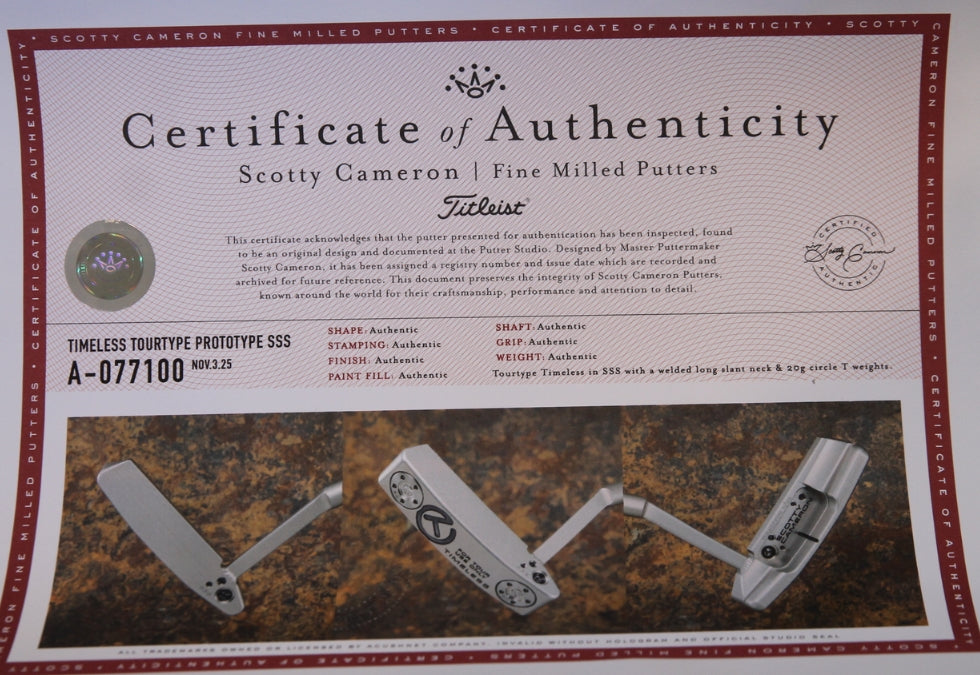 Scotty Cameron Circle T Tourtype Timeless Proto Long Slant 34.5"