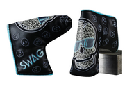 Swag Golf's "BLACK & AQUA ELEPHANT SKULL" Blade Cover