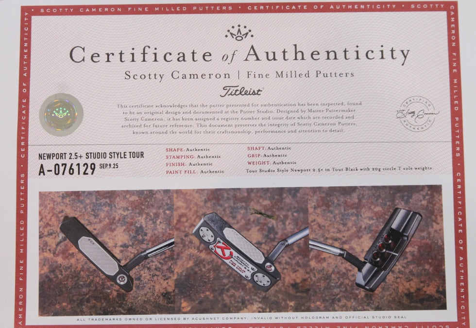Scotty Cameron Circle T Studio Style Newport 2.5+ 34"