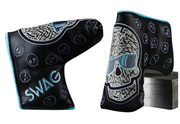 Black & Aqua Elephant Skull Blade Cover