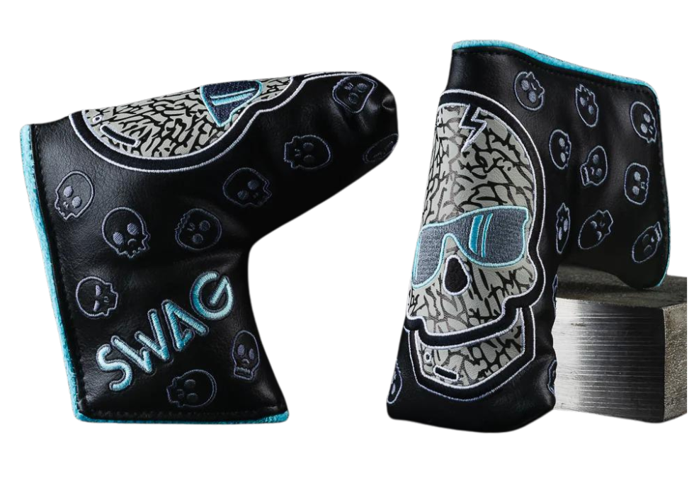 Black & Aqua Elephant Skull Blade Cover
