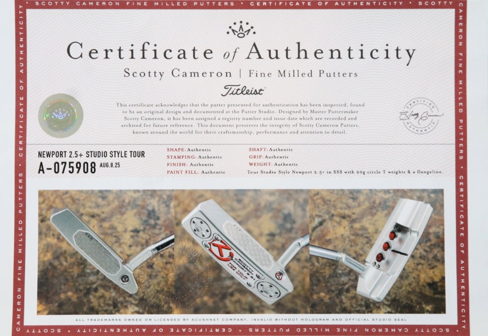 Scotty Cameron Circle T Studio Style Newport 2.5+ 33.5"