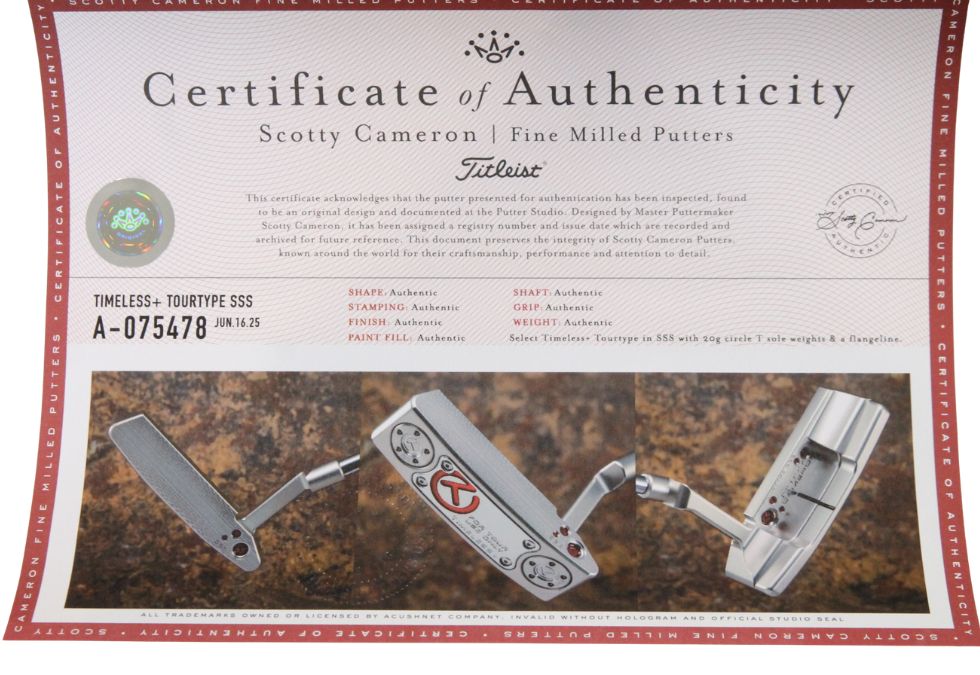 Scotty Cameron Circle T Tourtype Timeless+ 34"