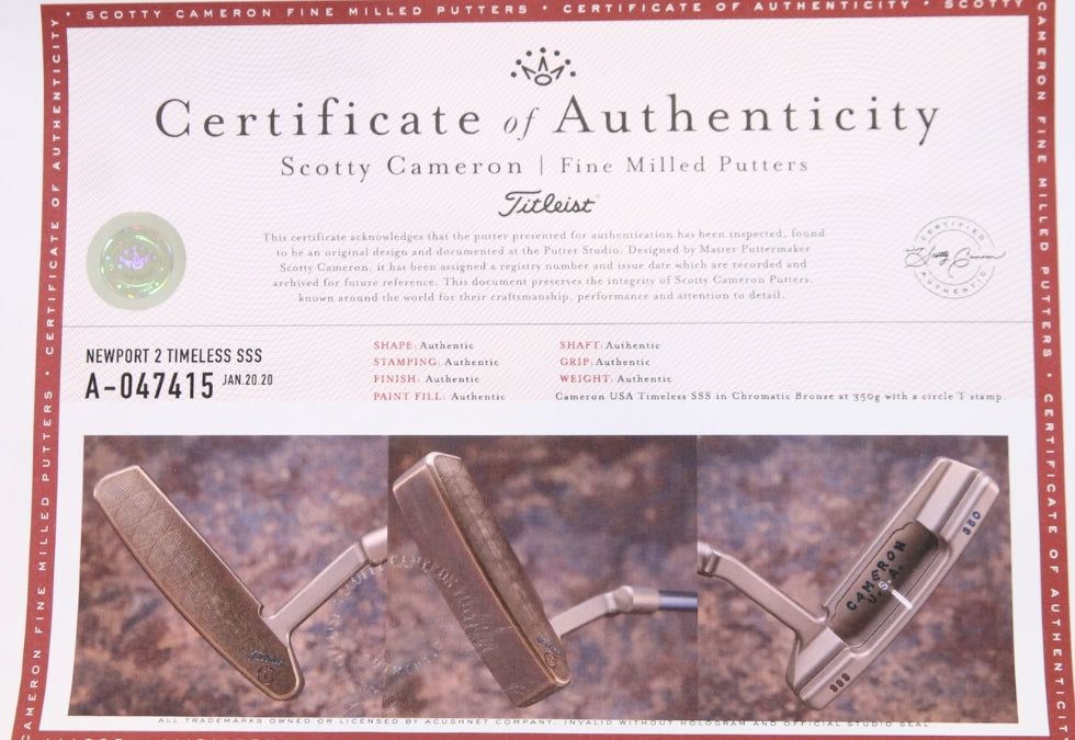Scotty Cameron Circle T Newport 2 Timeless 34"