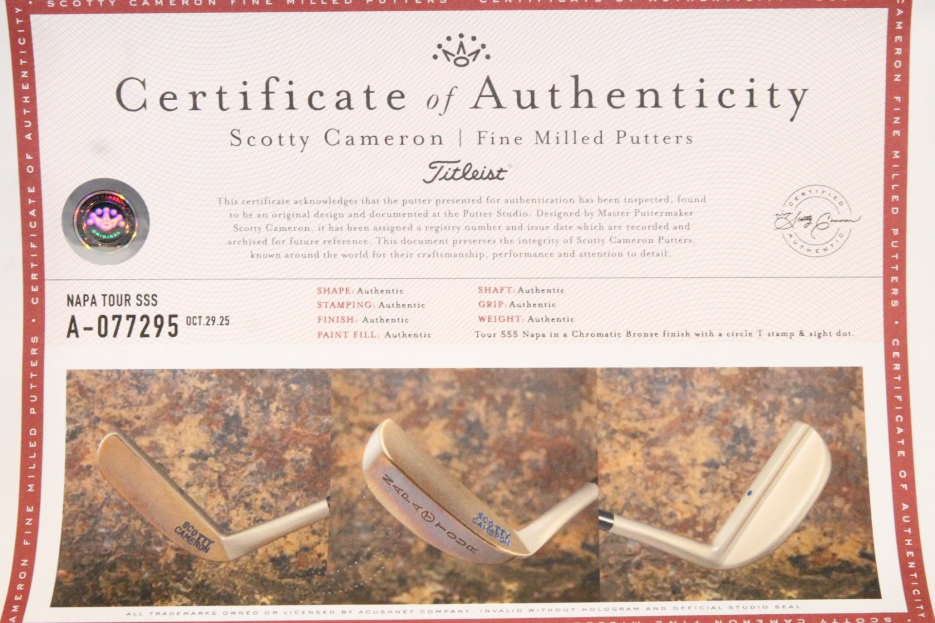 Scotty Cameron Circle T Napa 35"