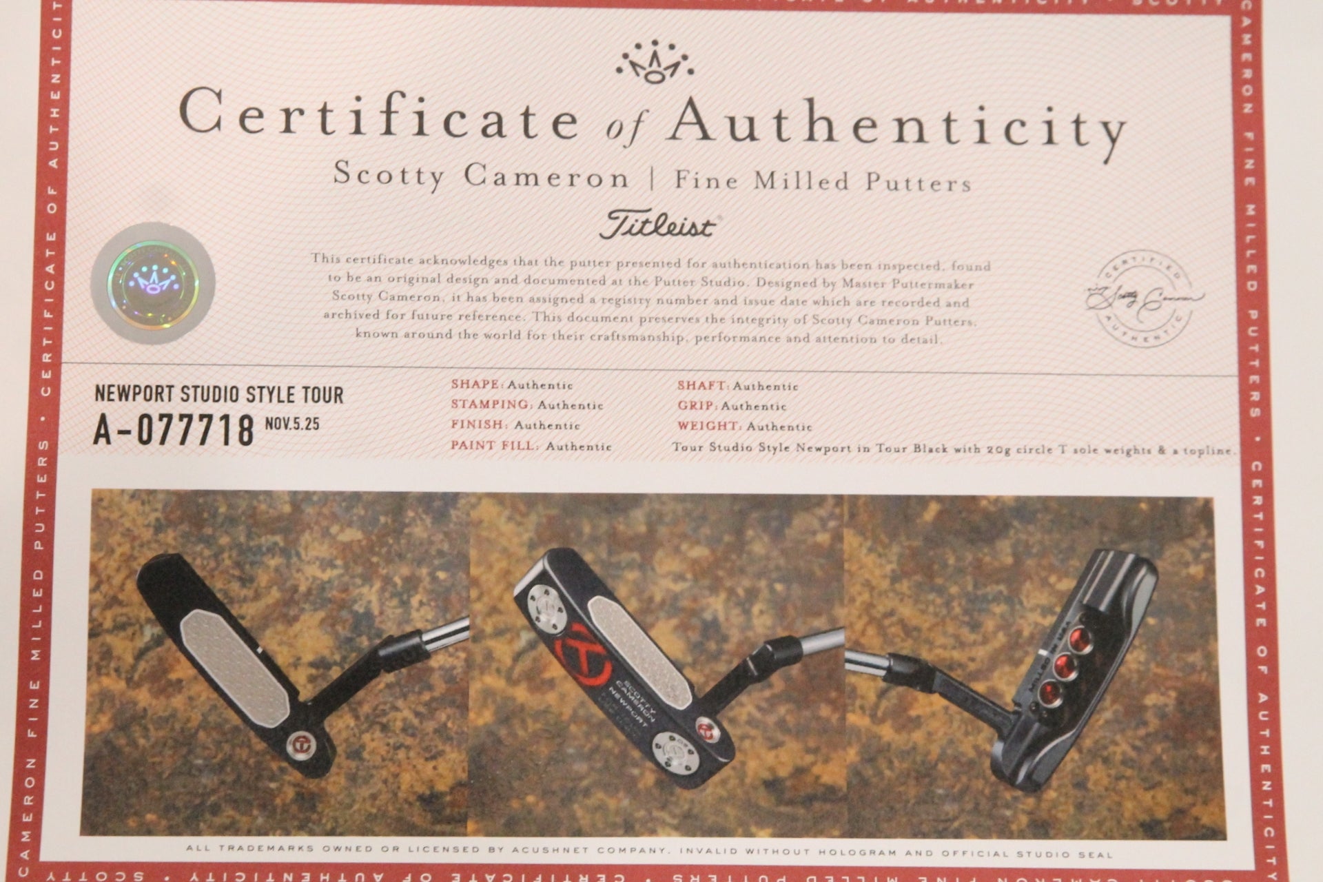 Scotty Cameron Circle T Studio Style Black Newport 35"