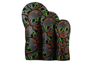 Swag Golf's "GREEN & ORANGE STACKED SKULLS 2.0" Wood Cover Set