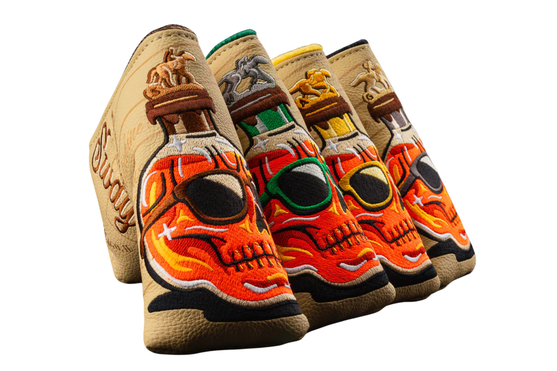 Swag Golf's "WHISKEY BOTTLE SKULL A" Blade Cover