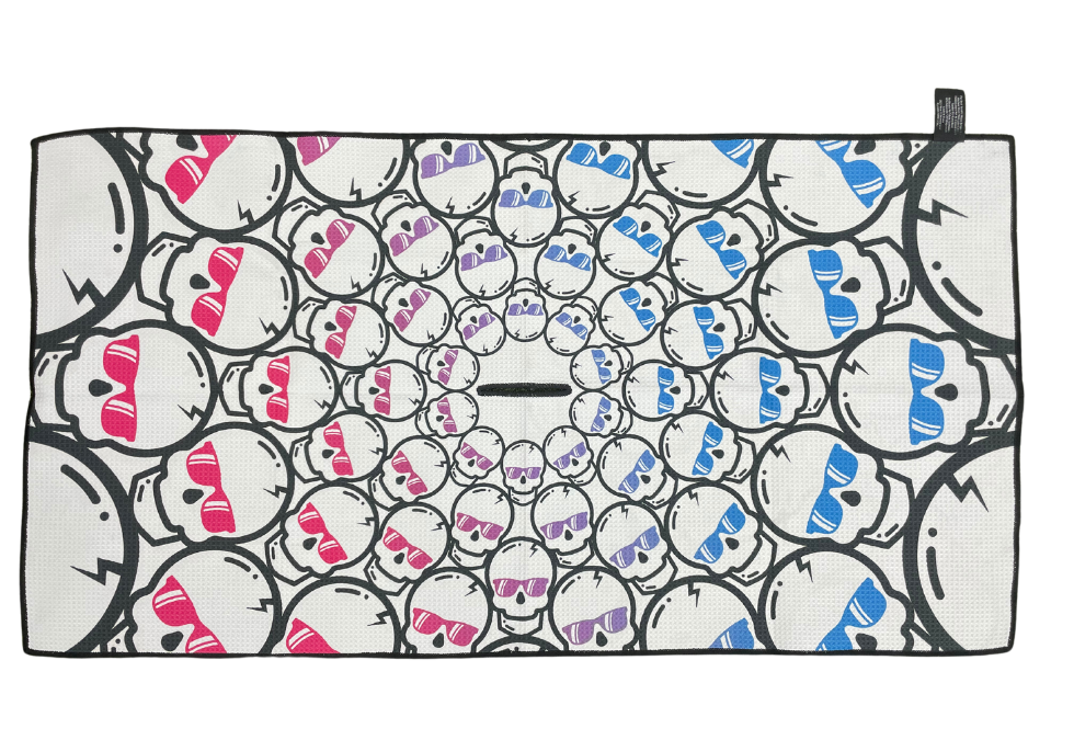 Swag Golf "BLUE & PINK CONCENTRIC SKULLS" TOWEL
