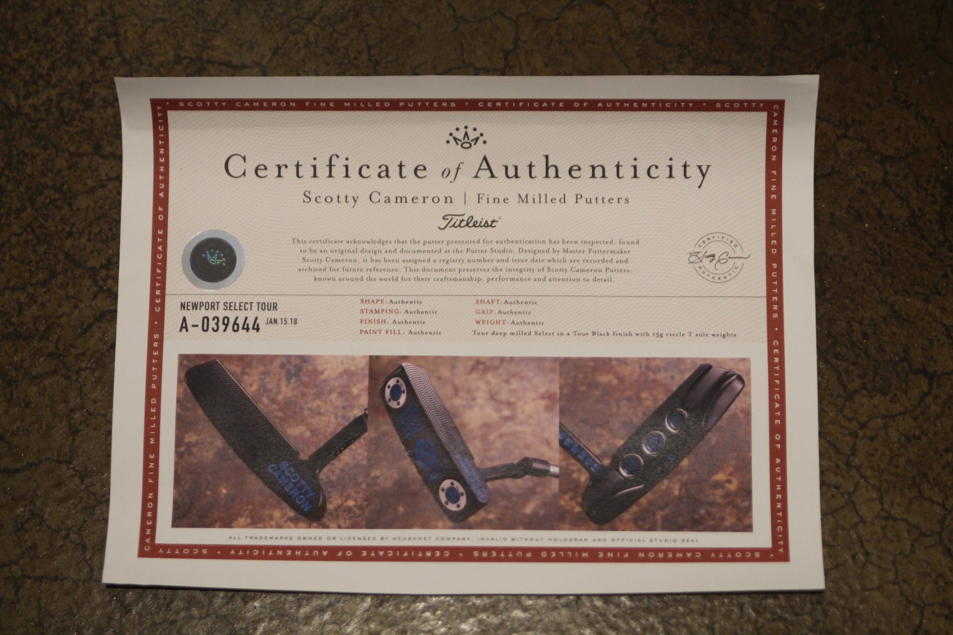 Scotty Cameron Circle T Newport Select Tour 33"