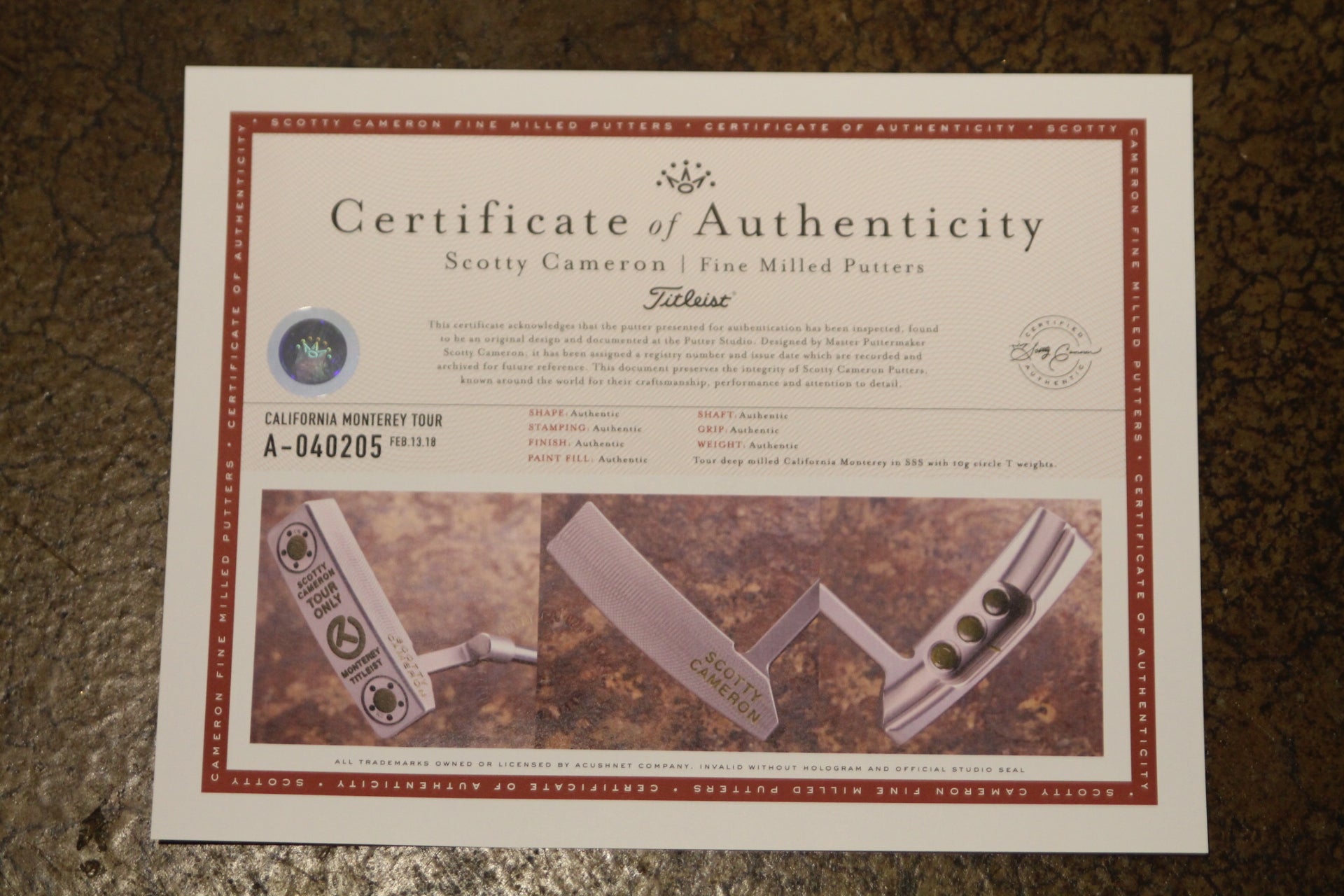 Scotty Cameron Circle T California Monterey 35"