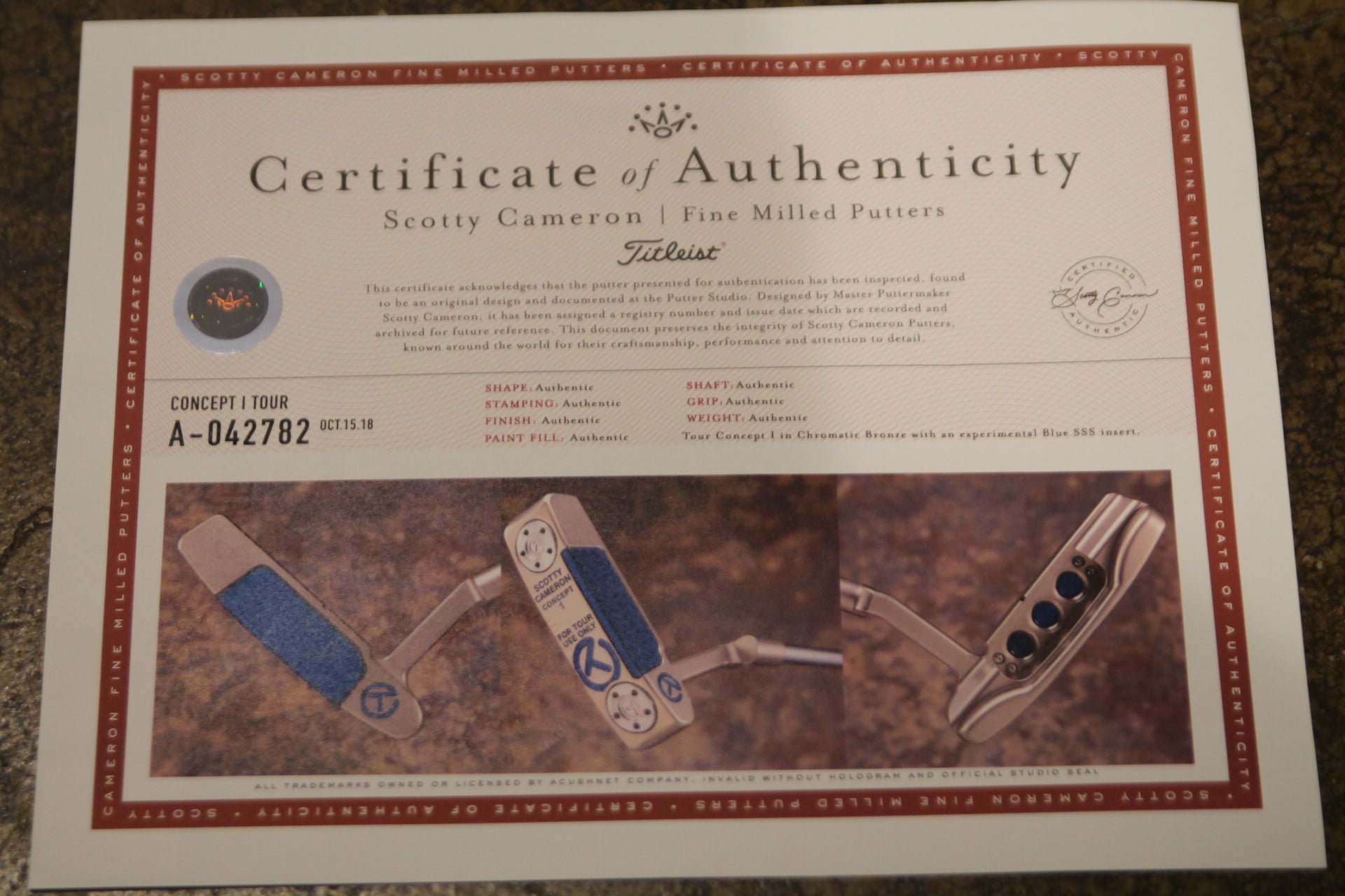 Scotty Cameron Circle T Concept 1 Chromatic Bronze 34"