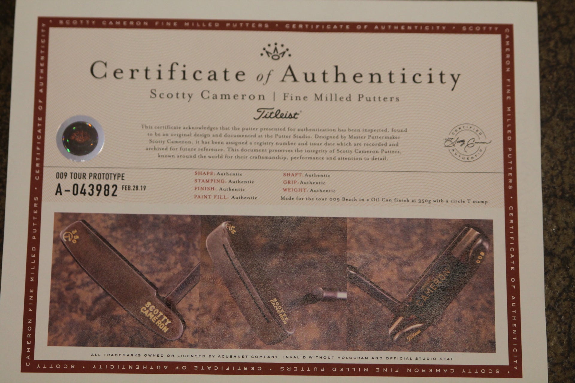 Scotty Cameron Circle T 009 34"