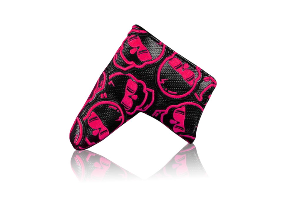 Swag Golf "Carbon Fiber & Pink Stacked Skulls" Blade Headcover