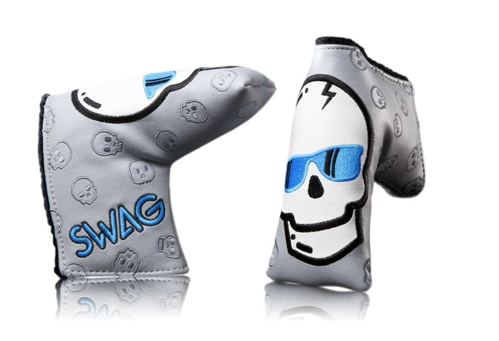 Swag Golf Silver and Blue Skull Headcover