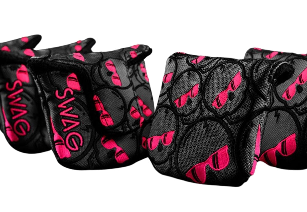 Swag Golf "Azalea Pink Concentric Skulls" Mallet Headcover